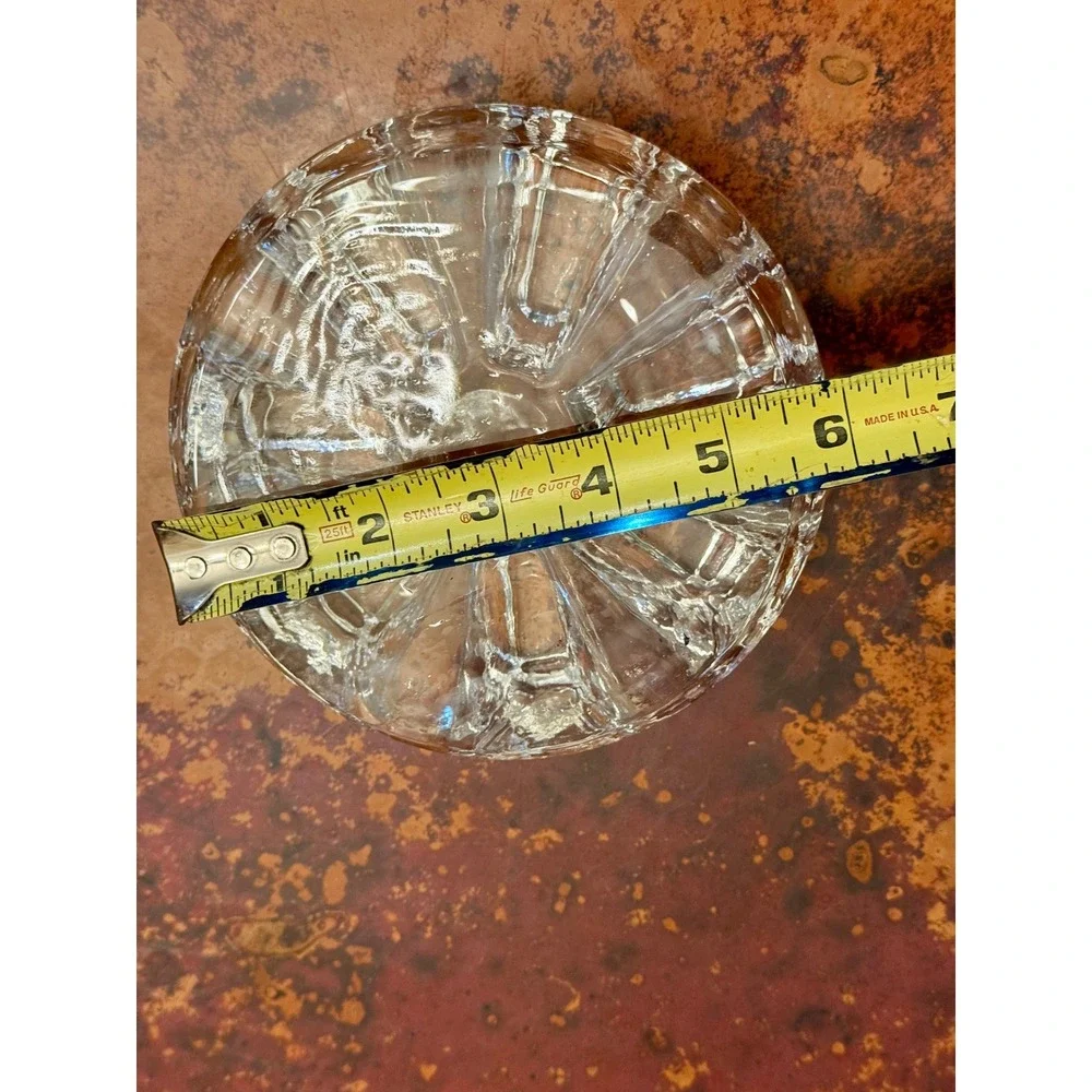 Chantal Glass Trivet Candle Holder  6in Clear Excellent Brutalist Ice Glass
